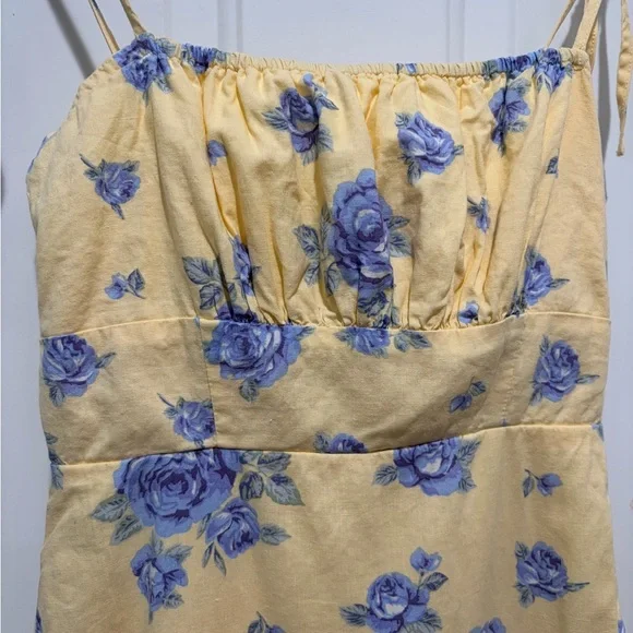 Forever 21 - Yellow Floral Mini Dress, Small - Picture 3 of 7